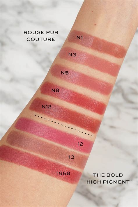 ysl rouge pur couture lipstick swatch holiday|ysl rouge pur couture shades.